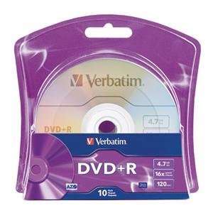  NEW DVD+R4.7GB 16X 10 pk Blister (Blank Media) Office 