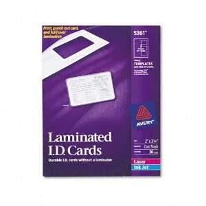 ID Cards, 2 x 3 1/4, White, 30/Box   Sold As 1 Box   Perforated cards 