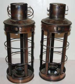 Vintage Copper Nautical Candle Lanterns  