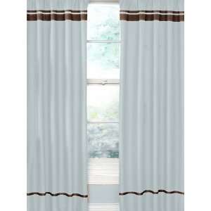  Blue And Brown Hotel Window Curtain Panel   Set Of 2