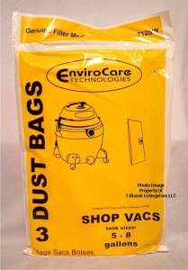 Shop Vac High Efficiency Filter Bags 5   8 Gal ShopVac  