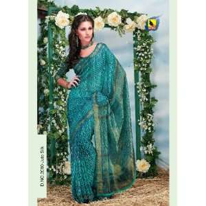  Bollywood Style Faux Georgette Party Wear Blue Saree/sari 