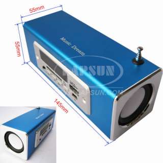 USB Sound Box PC Mobile Speaker SD Card  Player Blue  