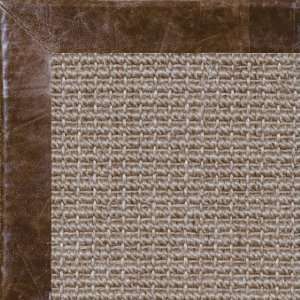   Bordered with Distressed Leather Nutmeg Contemporary Rug   9x12 706JB