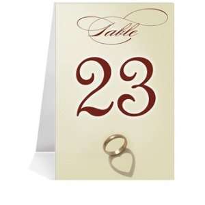  Wedding Table Number Cards   Cherish Ring Heart #1 Thru 