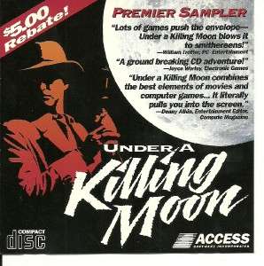 CD ROM 1994 Pc Game UNDER A KILLING MOON Premier Sampler RARE DEMO 