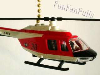 HELICOPTER Navy Sea Ceiling Decor FAN Light PULL Chain  