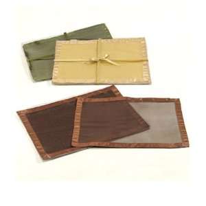  Set of 4 Brown Satin and Organza Placemats by AdV