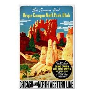  Bryce Canyon National Park Utah Vintage Travel Posters 