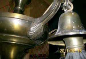 Antique Victorian Brass 5 Light Ceiling Fixture  