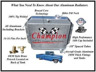 Row 1960 1961 1962 Chevy / GM Truck V8s Champion Radiator  