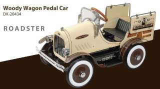 Dexton Kids Ride On Woody Wagon Pedal Wheel Toy Car  