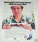 1983 Gulf Oil Lite Charcoal starter BARBECUE guy 1pg AD