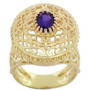   Over Sterling Silver African Amethyst Cameo Inspired Ring Jewelry