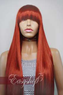 W182D Long Auburn Red Party Cosplay Wig   