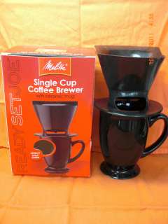 Melitta SINGLE CUP COFFEE BREWER w/ Ceramic Mug BlackL@@K  