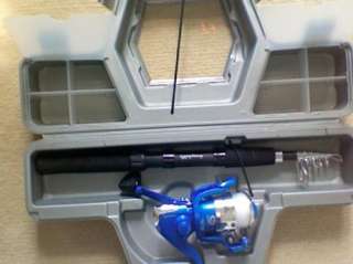   COMPACT FISHING ROD KIT REEL SHAKESPEARE COMBO SPINNING W TRAVEL CASE