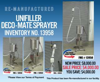 Unifiller Deco Mate Spayer Cake Bakery Equipment  