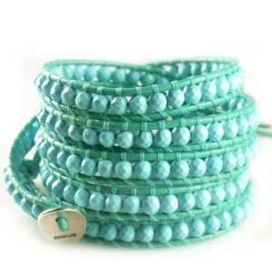  Chan Luu Turquoise Wrap Bracelet on Aqua Leather Jewelry