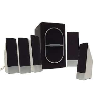  6 Pc 5.1 Channel Home Theater Speaker System (Black/Silver 