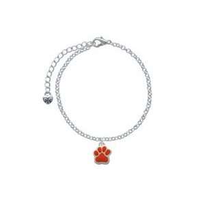  Small Orange Paw Elegant Charm Bracelet Arts, Crafts 