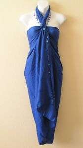 Cruise Beaded SwimSuit Coverup Wrap Sarong Pareo Dress  