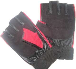 RED LEATHER MESH GYM WEIGHT LIFTING GLOVES  ITALIAN LYCRA (Available 