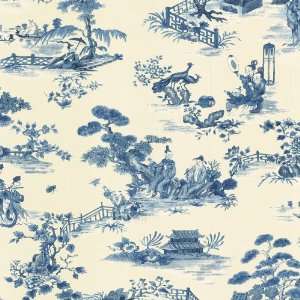  Williamsburg 5510043 Asian Toile Wallpaper, Blue, 20.5 