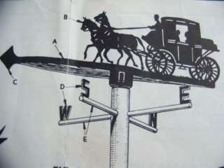 Vintage Horses Buggy Coach Weathervane Woodworking Pattern  