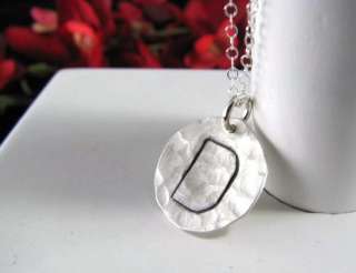   Stamped HUGE Initial Hammered or Shiny Personalized Add on Charm