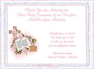 10 ELEGANT FIRST HOLY COMMUNION CUSTOM THANK YOU CARDS  