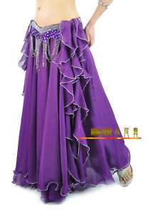 Belly Dance Skirt 2 layer skirt with slits 11colors  