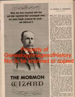 Mormon Wizard Uncle Jesse Knight + Genealogy  