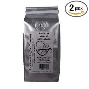 La Crema Coffee French Roast Sumatran, 12 Ounce Packages (Pack of 2)