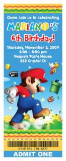 Set of 10 Super Mario Bros. Personalized Invitations  