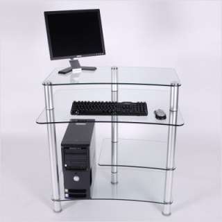 RTA Home And Office 32 W Computer Desk in Clear Glass CT 010 