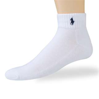 Polo Ralph Lauren mens socks Classic Cotton quarter white 6 pairs 