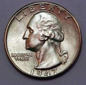 Lovely Looking 1947 D Washington Quarter Dollar   MS  