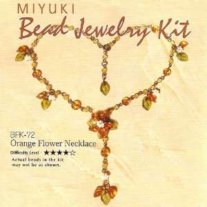  Create Your Own Miyuki Glass Bead Orange Flower Necklace 