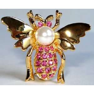  Cute Swarovski Crytal Bee Pin with Pearl Arts, Crafts 