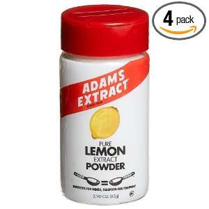 Adams Extracts Pure Lemon Extract Powder, 2.9 Ounce Glass Bottles 