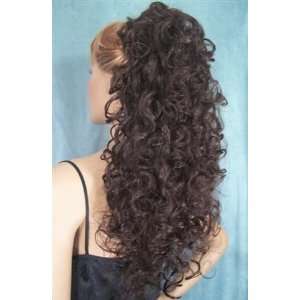  MIRAGE Clip On Curly Hairpiece Wig #4 DARK BROWN by 