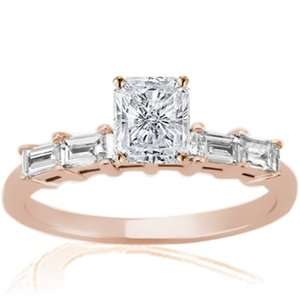  Cut Diamond Engagement Ring Bar Set SI1 D COLOR CUT VERY GOOD GIA 
