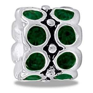   Bead/Charm Double Sterling Layered Bead   Fits Pandora Bracelets