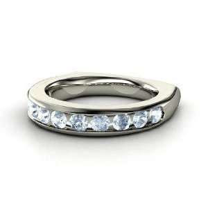  Decimal Band, Platinum Ring with Aquamarine Jewelry