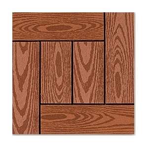  Interlocking Deck Tiles Composite Redwood Wood Grain / 12 