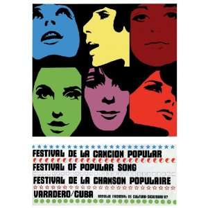  8x 11 Poster. Festival de la cancion popular. Decor with 