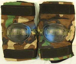 Elbow Pads Bijans WOODLAND Camo USGI US Army M NICE  