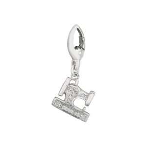    Sterling silver 0.085ct TDW Diamond Sewing Machine (Charm) Jewelry