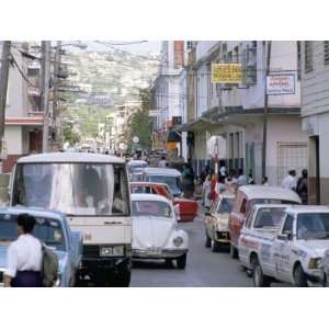  Traffic in Town Street, Montego Bay, Jamaica, West Indies 